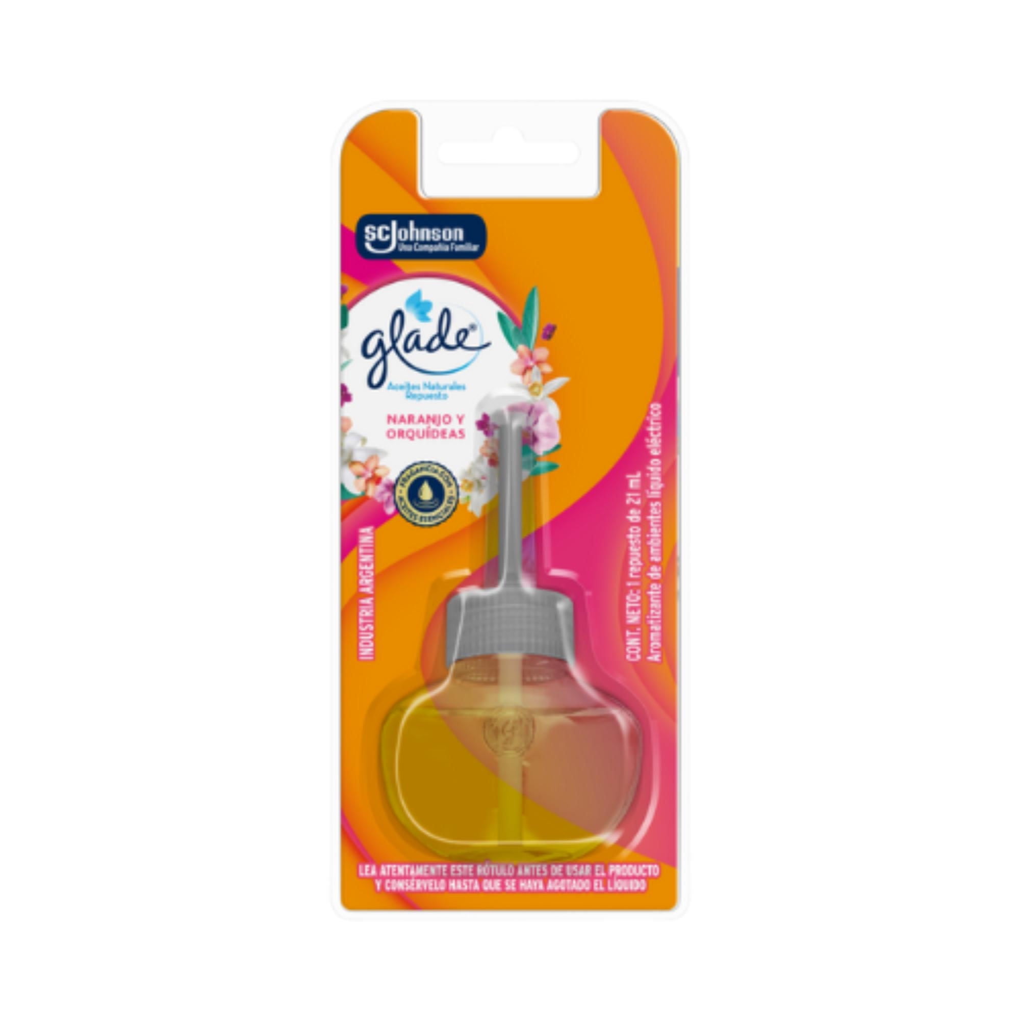 Desodorante Ambiental Eléctrico Aceite Natural Naranjo Y Orquideas 21 ml Glade