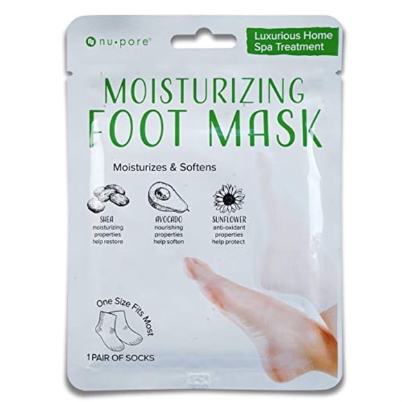 Calcetines hidratantes nu-pore pack de 12 con manteca de karité y aloe vera