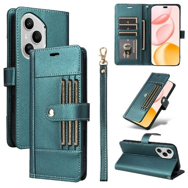 FOXDOCK Funda tipo Cartera para Honor 400 Pro 5G – Cubierta de Cuero PU con Múltiples Ranuras, Bolsillo para Efectivo y Correa de Muñeca