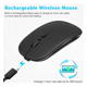 thumbnail image 3 of Mouse Inalámbrico Bluetooth Recargable con 2.4GHz – Conexión Dual, Silencioso, Ergonómico, Para Tablet, Laptop o PC – Color Negro, 3 of 7