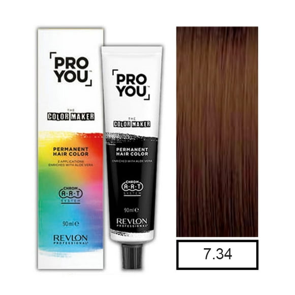 Tintura 7.34 Pro You Rubio Medio Dorado Cobrizo 90ml mas oxidante