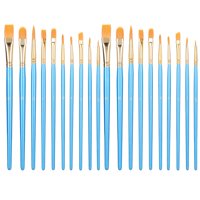 Juego De 20 Pinceles Para Pintar Acuarela, Pintura Al Óleo, Suministros Para Artistas, Portalápices Azul