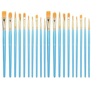 Juego De 20 Pinceles Para Pintar Acuarela, Pintura Al Óleo, Suministros Para Artistas, Portalápices Azul