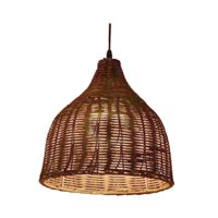 Magideal - Lámpara Colgante De Bambú Creativa, E27 Tejido Tejido Colgante Lámpara De Tejado Tonos De Iluminación Para Cocina Comedor Bar , 25X25X25Mm