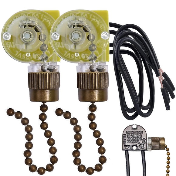 Interruptor de Cadena para Ventilador de Techo PaeorRorL ZE-109 Paquete de 2