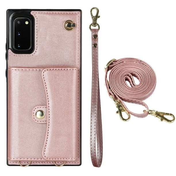 Crossbody PU Leather Phone Case For Samsung Galaxy S23 S22 Plus Note 20 Ultra Wallet Card Slots Magnetic Lanyard Cover