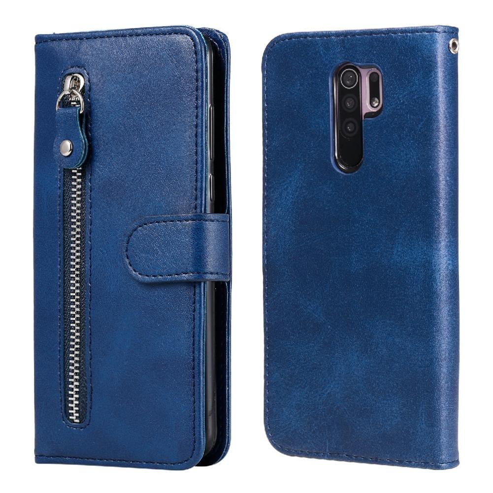 Gangxun - Funda Con Cremallera Para Xiaomi Redmi 9, Carcasa Cartera De Cuero Pu Con Soporte Y Tarjetero