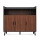 thumbnail image 5 of Aparador Buffet Industrial 100x34x92 cm Nogal Negro 3 Puertas Repisas MDF 12 mm, 5 of 6