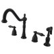 thumbnail image 1 of Grifo de cocina Kingston Brass Heritage de 8 pulgadas, instalación central, 1 of 9