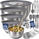 thumbnail image 1 of Juego de tazones para mezclar Priority Chef 28 piezas, acero inoxidable gris, 1 of 9