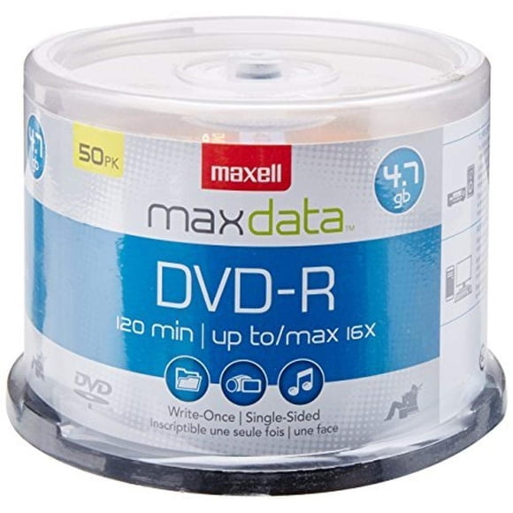 DVD-R Maxell 638011 Superior Archival Life, paquete de 50 discos, 4,7 GB