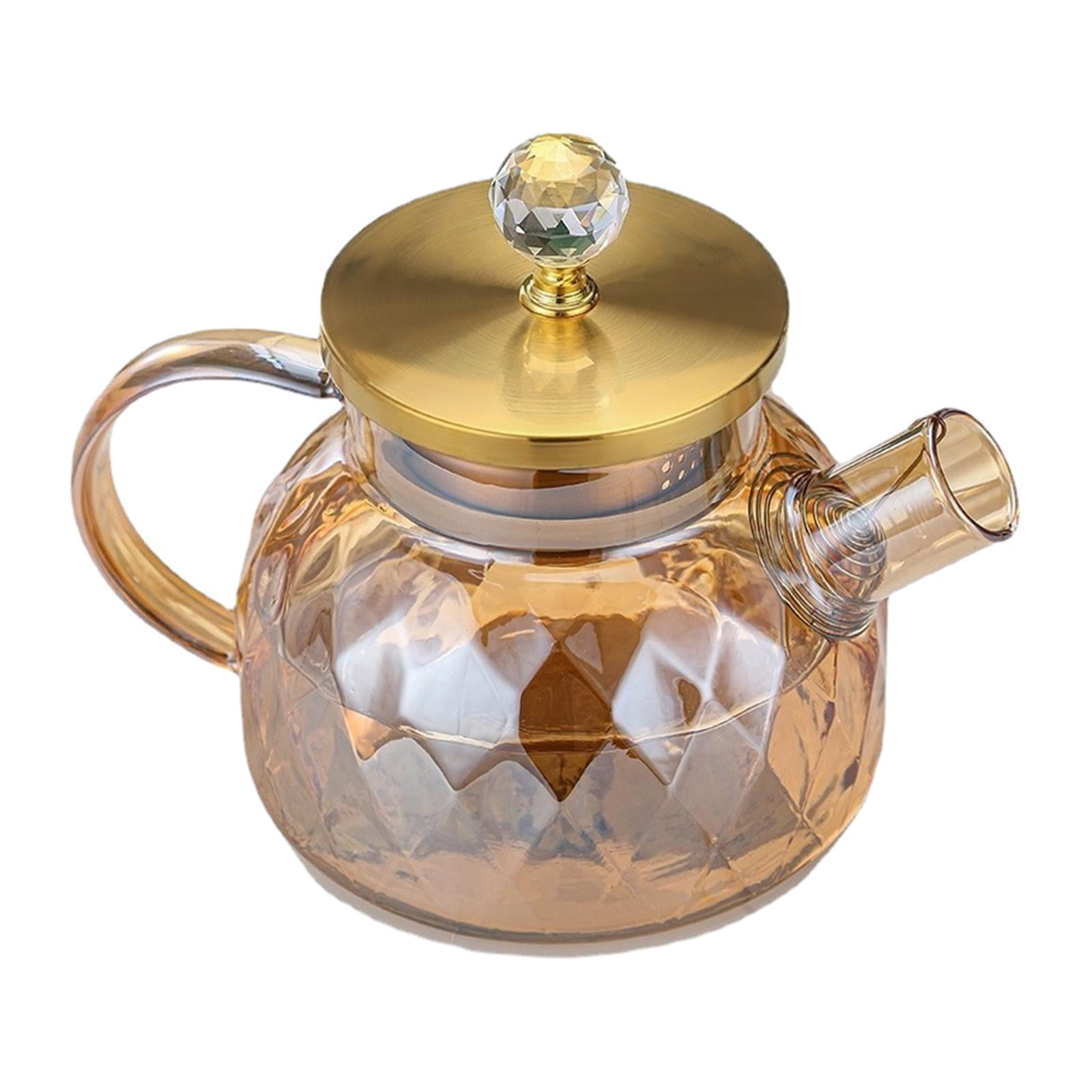 Magideal - Jarra De Té Helado, Recipiente Para Jugo, Jarra De Vidrio, Tapa De Acero Inoxidable 304 Con Asa, Jarra Para Refrigerador Para Bebidas Frías Y Caliente 195 Cm X 15 Cm