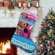 thumbnail image 1 of Deepa y Anoop Tema: Calcetines de Navidad, fino lino blanco para colgar en escaleras y chimenea, decoración navideña para el hogar, regalo de Navidad.54cm×38cm, 1 of 5
