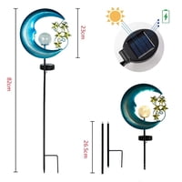 Xusx111 - Estrellas Luna Luces Solares Al Aire Libre - Solar Alimentado Jardín Luces Decorativas Grietas Vidrio Globo Llevó La Iluminación Impermeable Del Paisaje Para Sendero, Patio, Césped, Patio