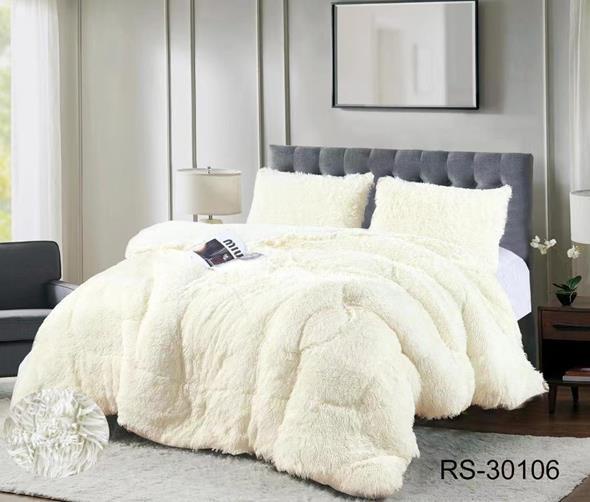 Aladdins Shop - Cobertor De Invierno Peludo Con Chiporro 1,5 Plaza Blanco Invierno