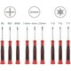 thumbnail image 3 of Juego de 9 Destornilladores de Precisión EFFICERE Phillips Plano Torx Star, 3 of 3