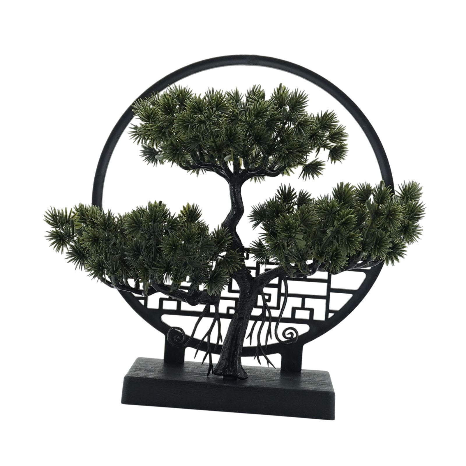 Magideal - Árbol De Bonsái Artificial De Interior, Planta Falsa, Decoración De Escritorio, Adorno De Estante Con Simulación Realista, Adecuado Para El Hogar Y La Verde Oscuro