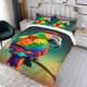 thumbnail image 3 of Loro Conjunto de sábanas temático, trío de piezas, cómodo y amigable con la piel, diseño único, regalo de decoración para el hogar para familiares, amigos y fans,135cm *200cm, 3 of 6