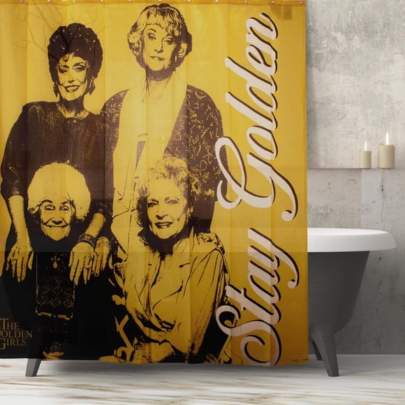 Cortina de ducha Just Funky Golden Girls Stay Golden, 70 x 70 pulgadas