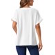 thumbnail image 3 of INSPIRE CHIC Camisetas de Lino para Mujer de Manga Corta Casual Camisetas Básicas de Verano Conjuntos Sueltos Blusa de Color Sólido L Blanco, 3 of 6