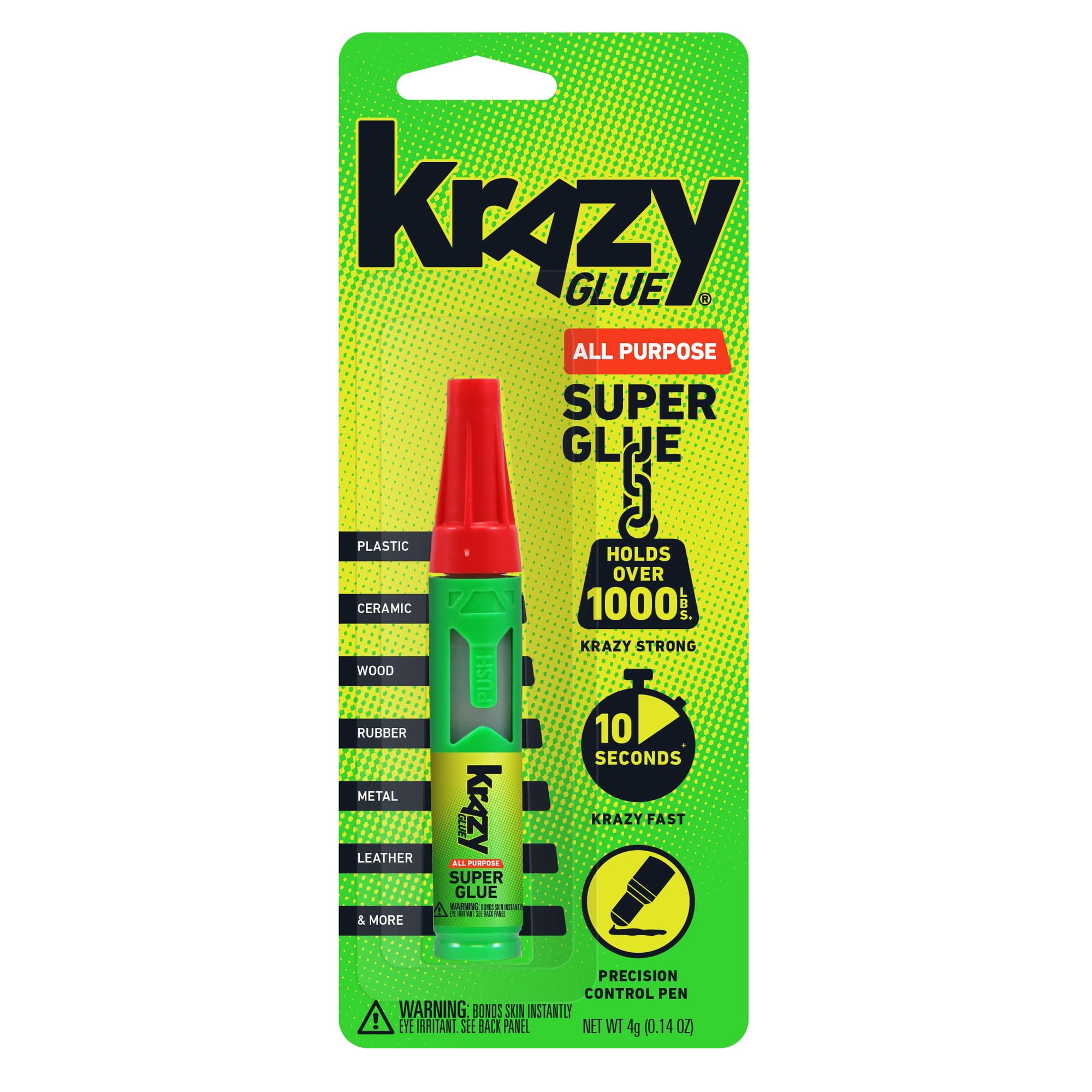 Pegamento Superglue Krazy Glue Multiusos Con Control De Precisión, 4 Ml