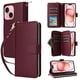 thumbnail image 4 of Funda Cartera con Cremallera y Correa para iPhone 15 Soporte y Tarjetero Rojo, 4 of 6