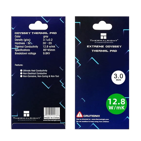 Almohadilla térmica Thermalright de 3 mm, 12,8 W/mm, 85 x 45 x 3 mm