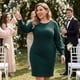 thumbnail image 2 of GRACIA Y GRANDEZA Disfraces de Halloween Vestido Suéter Mujer Tallas Grandes Punto Cuello Redondo Manga Linterna Botones Ajustado Vestidos Midi Otoño Invierno Ceñidos Cuerpo 2X Verde Oscuro, 2 of 7
