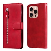 Gangxun - Funda Con Cremallera Para Iphone 16 Pro, Carcasa Cartera De Cuero Pu Con Soporte Y Tarjetero