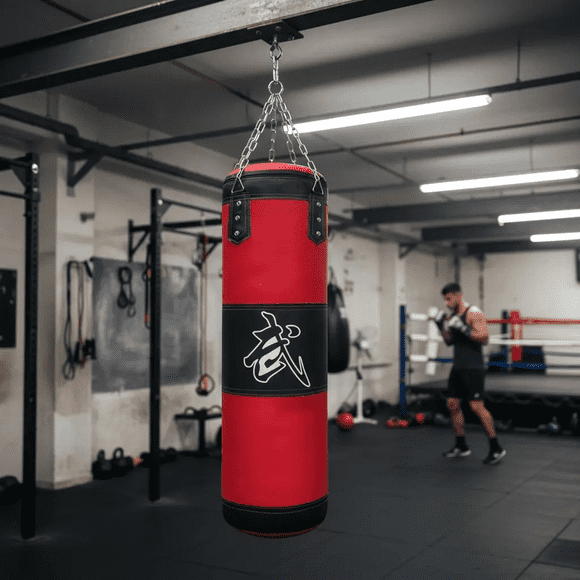 Saco De Boxeo Grande Profesional Con Cadena De Anclaje Rojo
