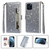 Foxdock - Funda Para Elegante Funda Iphone 12 Pro Max Glitter Con Cremallera-Ideal Para El Uso Diario