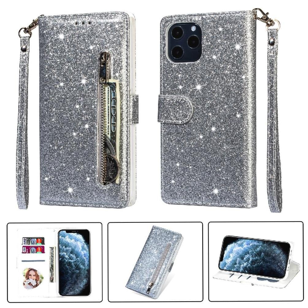 Foxdock - Funda Para Elegante Funda Iphone 12 Pro Max Glitter Con Cremallera-ideal Para El Uso Diario
