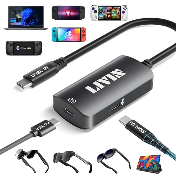 Adaptador USB‑C LIVIN 4K @ 60 Hz + PD 100 W para gafas AR