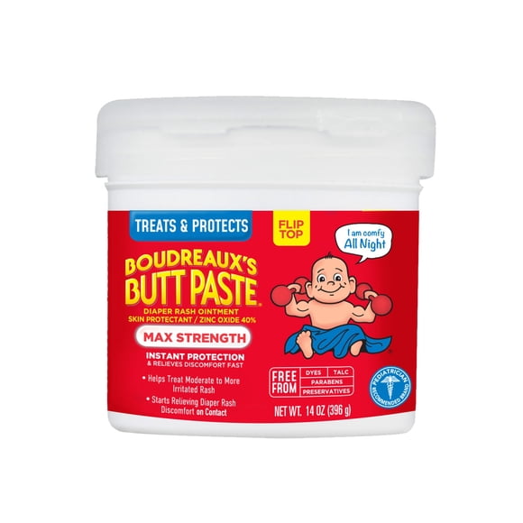 Crema para dermatitis del pañal Boudreaux's Butt Paste de máxima potencia 414 ml