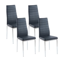 Klik Muebles - Pack De 4 Sillas Dining Liana Con Patas Cromadas - Negras