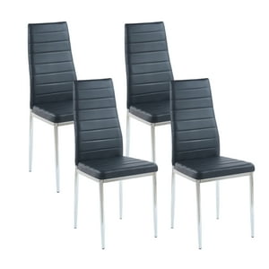 Klik Muebles - Pack De 4 Sillas Dining Liana Con Patas Cromadas - Negras