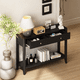 thumbnail image 3 of Console Table with Drawers, Narrow Wood Accent Sofa Table Entryway Table with Storage Shelf for Entryway, Front Hall, Hallway, Living Room, Black, 3 of 3