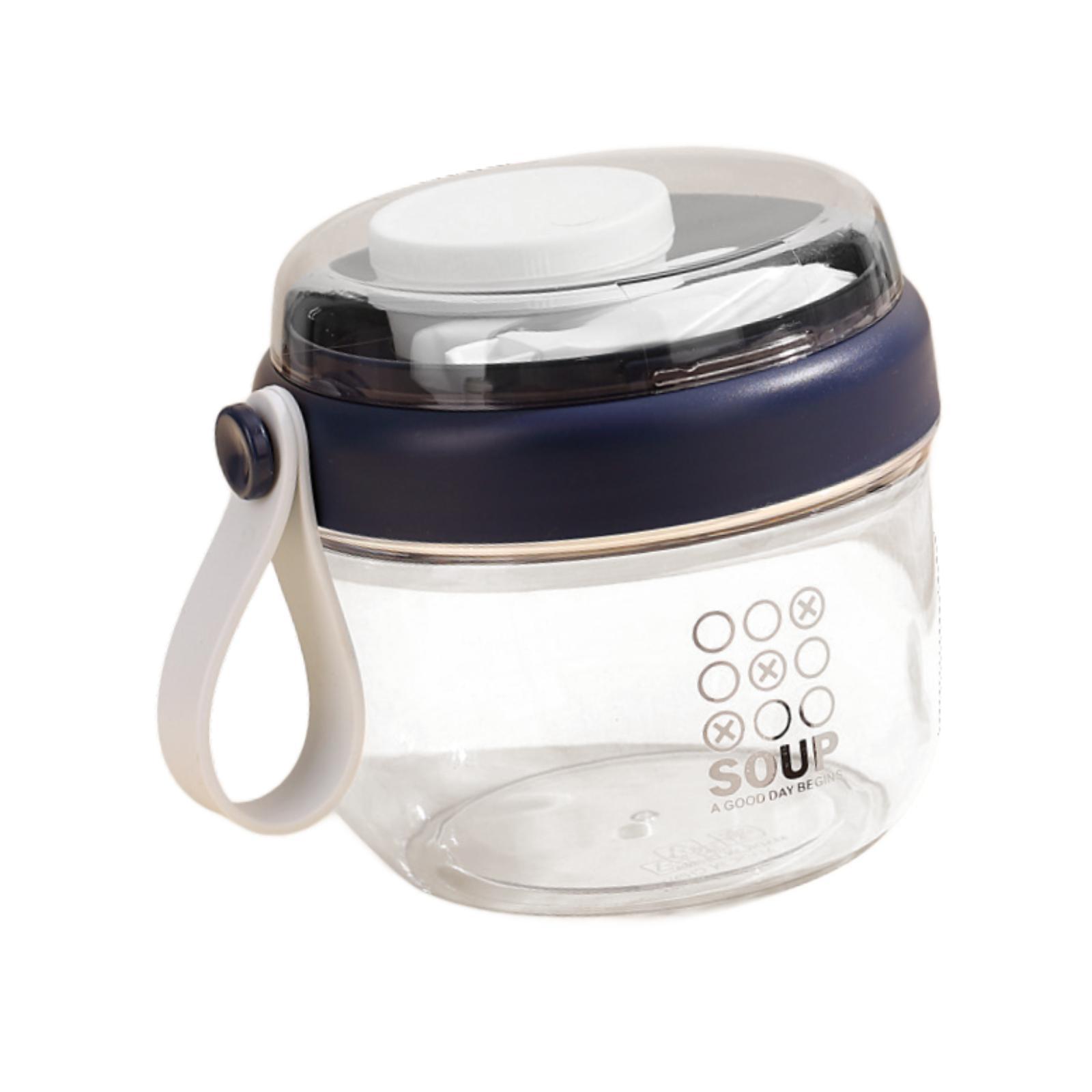 Magideal - Taza De Ensalada, Contenedores De Durante La Noche, Tapa Hermética A Prueba De Fugas, Taza De Almacenamiento De Ensalada Reutilizable De 650Ml, Azul