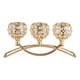 thumbnail image 5 of Candelabro De Cristal 3 Brazos Adorno De Mesa De Boda Dorado, 5 of 5