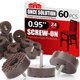 thumbnail image 1 of Topes de goma para muebles PROPA, 60 piezas, color café, con tornillos de acero inoxidable, 1 of 7