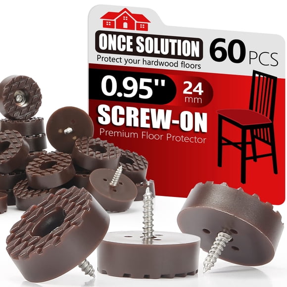 Topes de goma para muebles PROPA, 60 piezas, color café, con tornillos de acero inoxidable