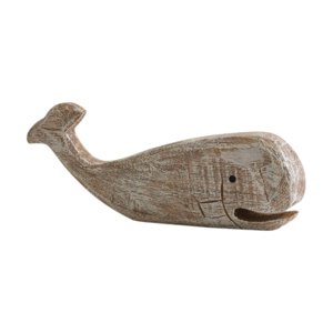 Magideal - Escultura De Ballena De Madera, Decoración Náutica, Regalo De Inauguración De La Casa, Estatua De Mesa, Figura De Madera Tallada Para Entrada Y Oficin
