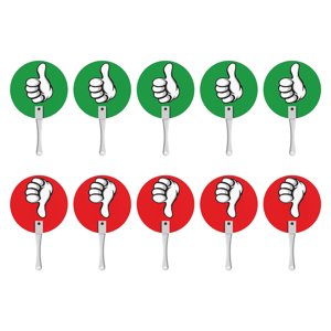 Magideal - 10X Paletas Con El Pulgar Hacia Arriba Y Hacia Abajo, Paletas Falsas Verdaderas, Señales De Interacción Interactivas, Sí, No, Paletas Para Actividades