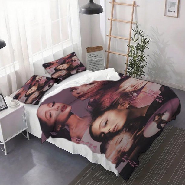 3pcs Ariana Grande Patchwork Poster Duvet Cover Set - Soft Quilt Cover And Pillowcase Suitable for All Seasons