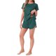 thumbnail image 2 of INSPIRE CHIC Conjunto de Pijama de Satén Sedoso para Mujer, Manga Corta, Cuello Redondo, Bolsillo Frontal y Pantalones Cortos con Cordón para Dormir, Talla S, Verde Oscuro, 2 of 5