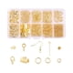 thumbnail image 3 of Juego de fabricación de aretes con anillos de salto abiertos Pasadores de oreja Abrazadera de cinta Engarces con lazo Hallazgos de joyería Extremos de , dorado, 3 of 5