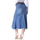 thumbnail image 3 of INSPIRE CHIC Falda Larga de Mezclilla de Mujer de Cintura Alta en Línea A con Cola de Pescado L Azul, 3 of 6