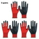 thumbnail image 2 of 3 pares de guantes de trabajo de seguridad, guantes de jardinería, guantes protectores transpirables de goma., 2 of 5