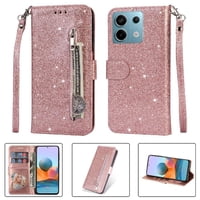 Funda Para Foxdock Elegante Funda Xiaomi Redmi Note 13 Pro 4G Glitter Con Cremallera-Ideal Para El Uso Diario