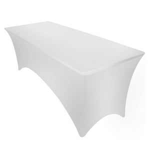 Genérico - Mantel Forro Spandex Para Mesa Plegable 1.80 Mts Blanco